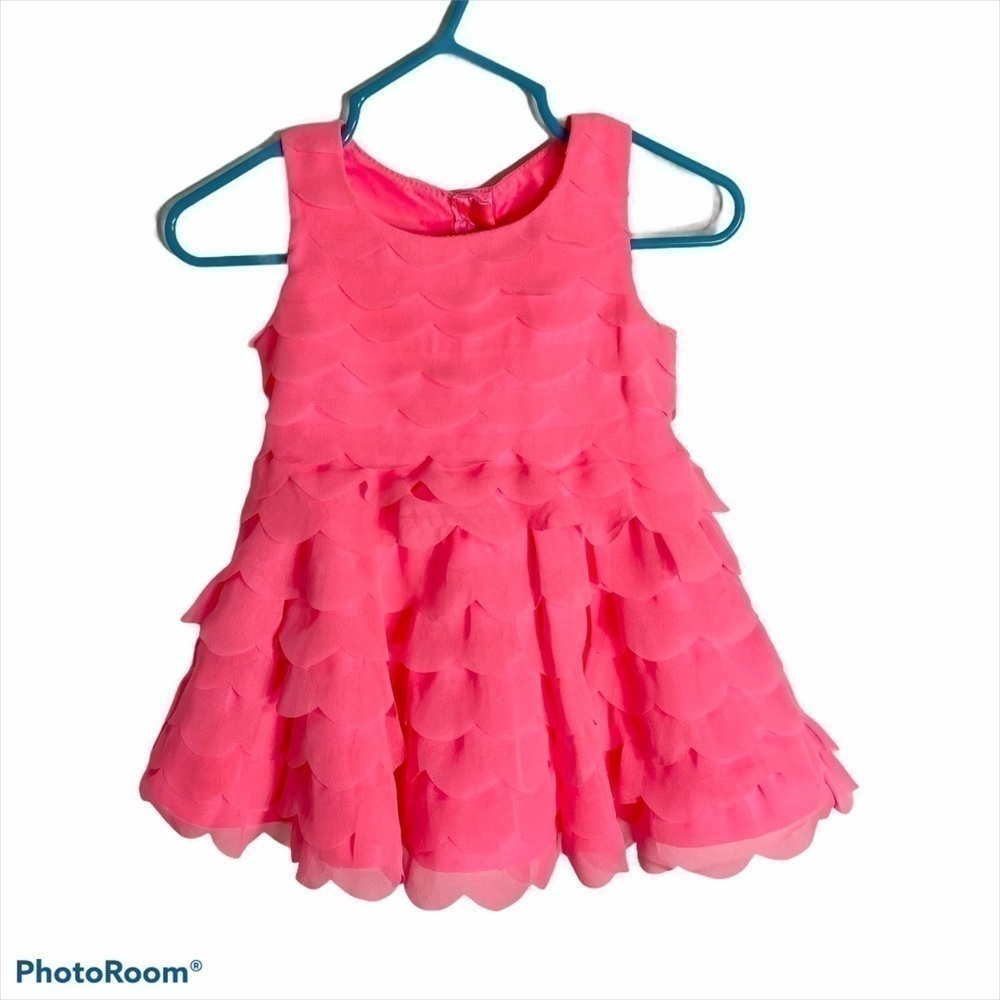 Cherokee Neon Pink Layered Tulle Dress Sz 12 mos